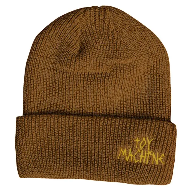 Toy Machine Tape Logo berretto Brown lana invernale