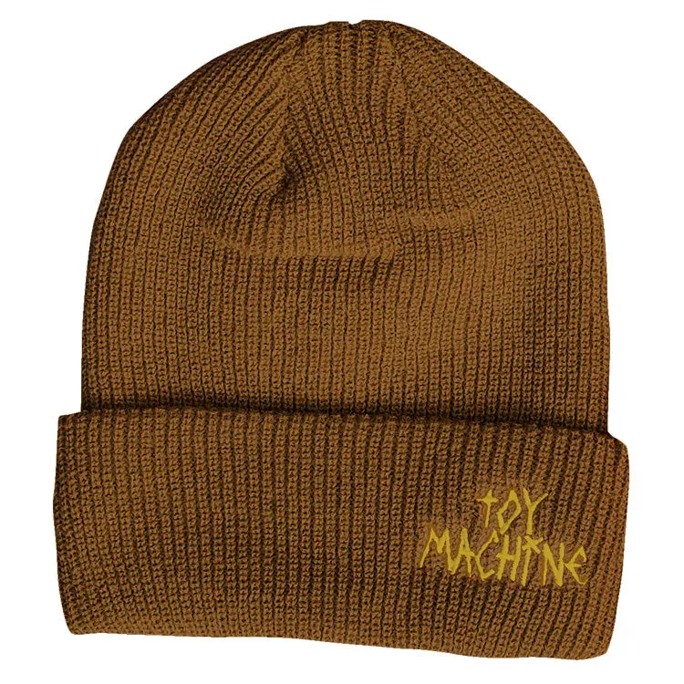 Toy Machine Tape Logo berretto Brown lana invernale