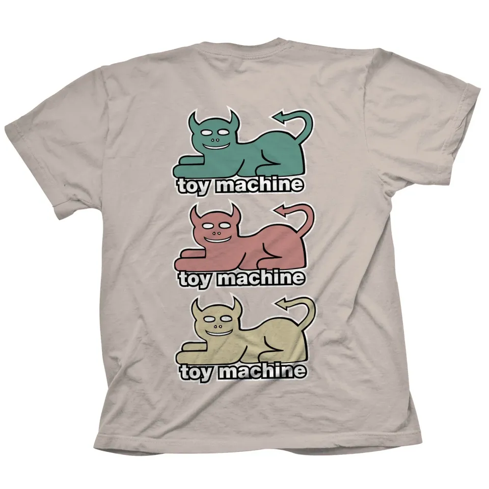 Toy Machine Triple Cat maglietta nera cotone skate