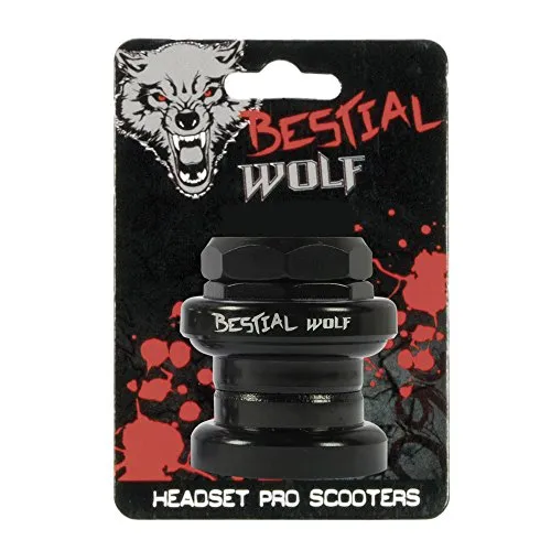 Bestial Wolf Head serie sterzo nero taglia unica acciaio