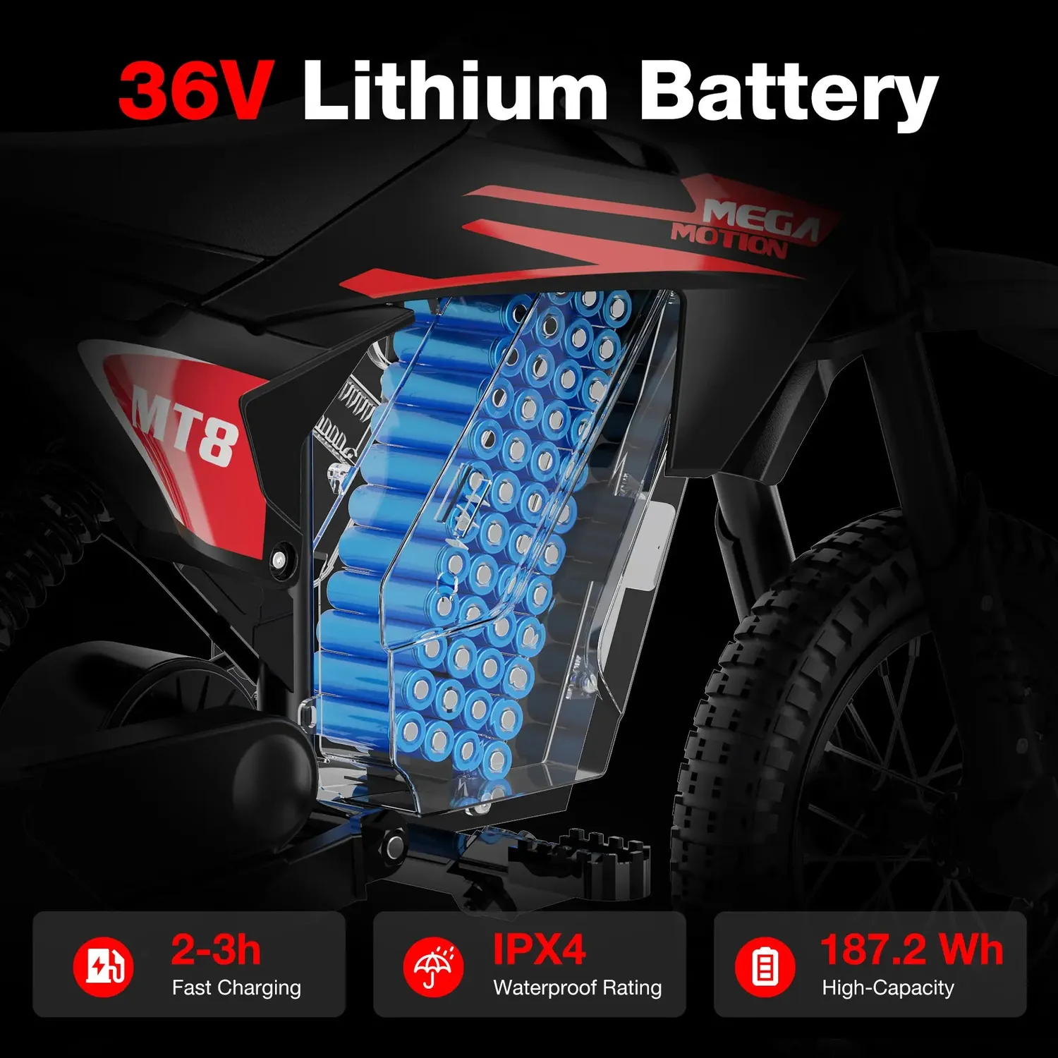 MEGA MOTION MT8 minimoto elettrica 36V bambini 300W