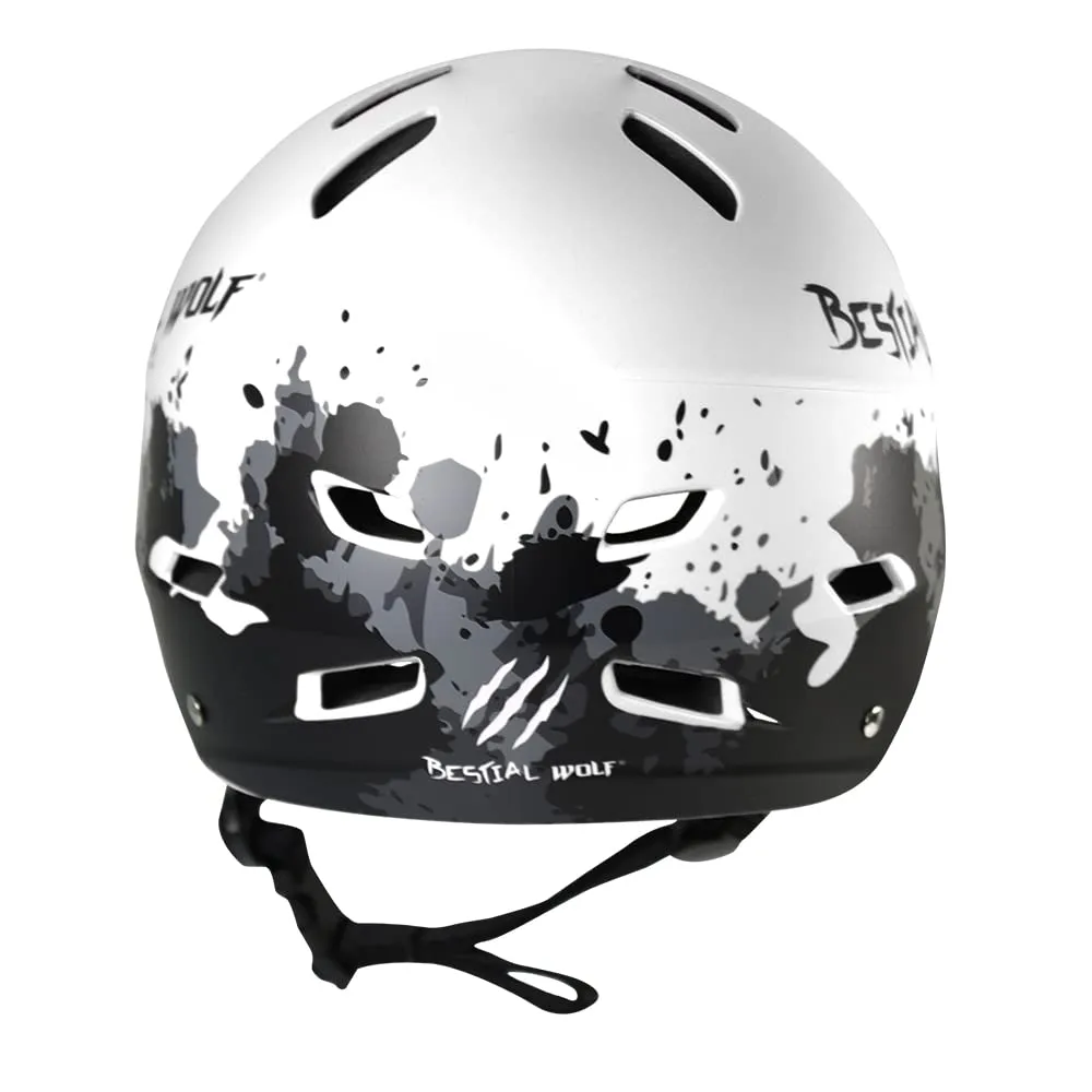 Bestial Wolf Shell casco skate bianco opaco regolabile