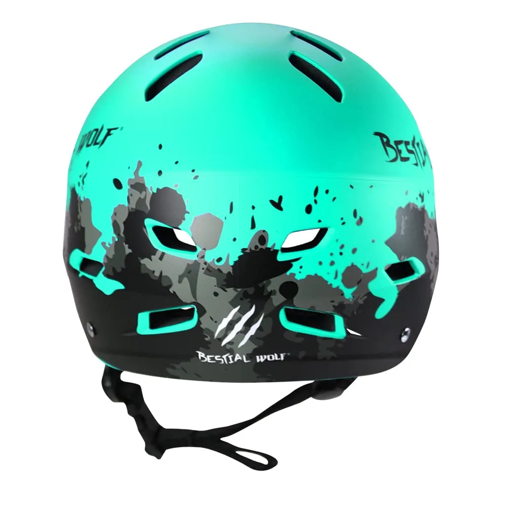 Bestial Wolf Shell casco skate menta opaco regolabile