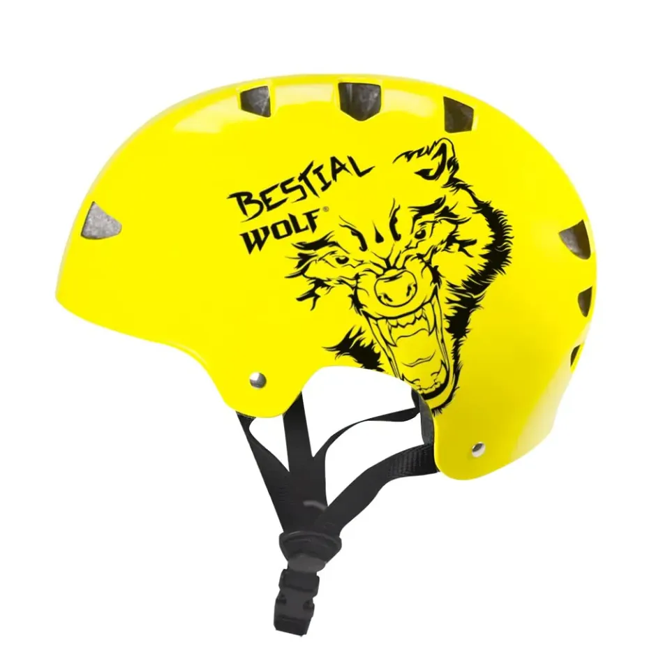 Bestial Wolf Skull casco skate regolabile omologato CE