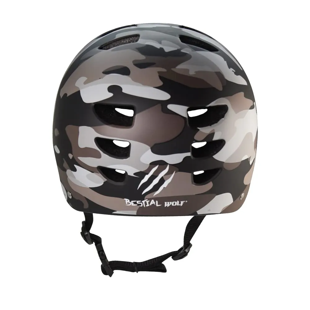 Bestial Wolf Skull Casco Skate Terracotta Regolabile