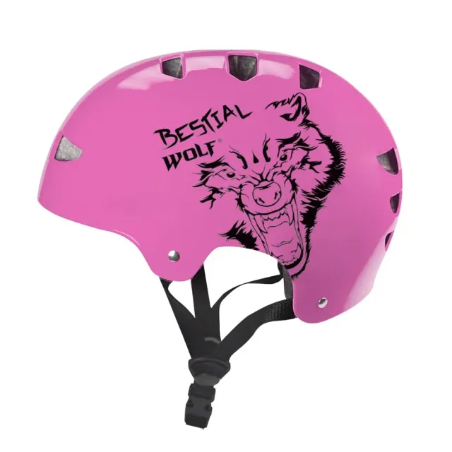 Bestial Wolf Skull casco skate regolabile unisex