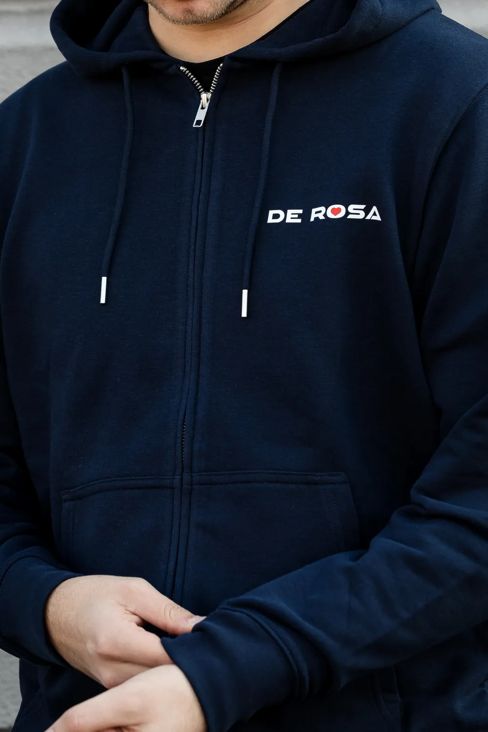 De Rosa 2026 Zip Hoodie Felpa con Cappuccio Cotone