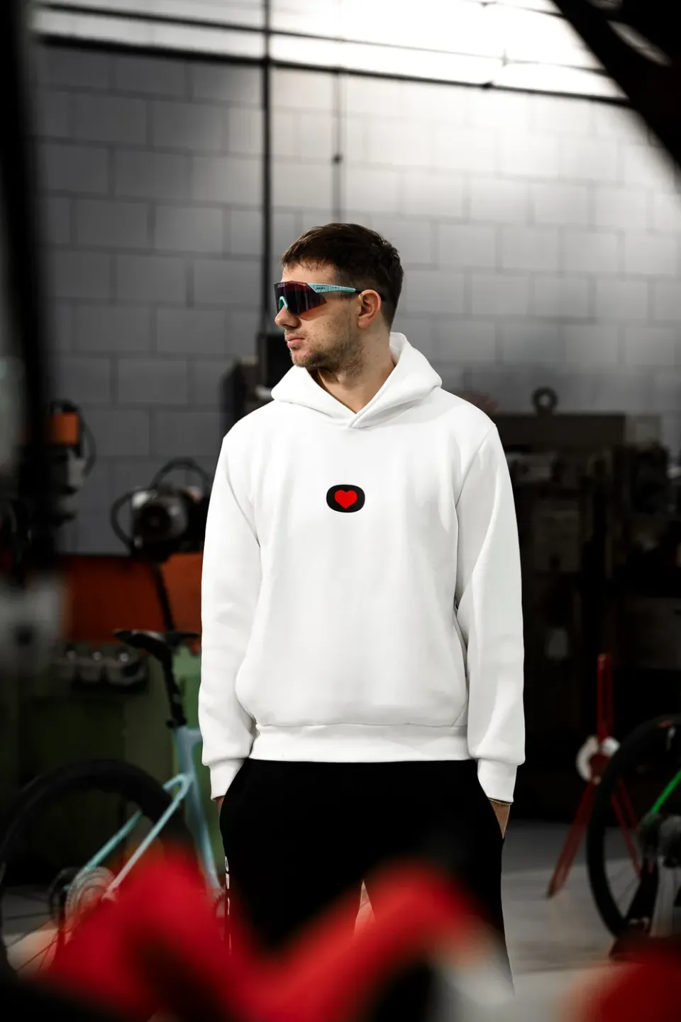 De Rosa Heart Hoodie felpa cappuccio unisex cuore