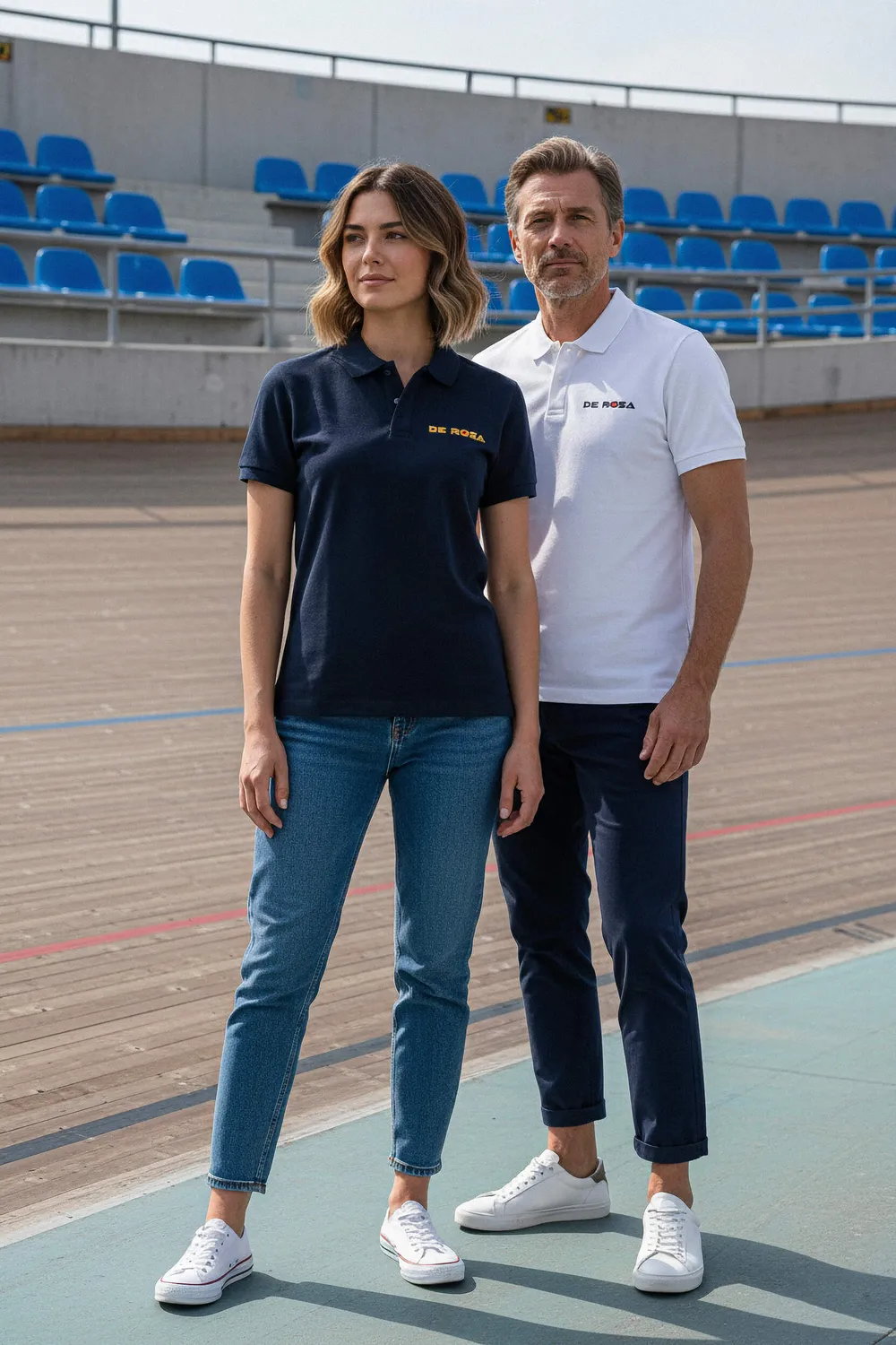 De Rosa Polo piqué ricamata due colori