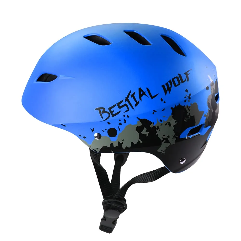 Bestial Wolf Shell casco skate blu opaco regolabile