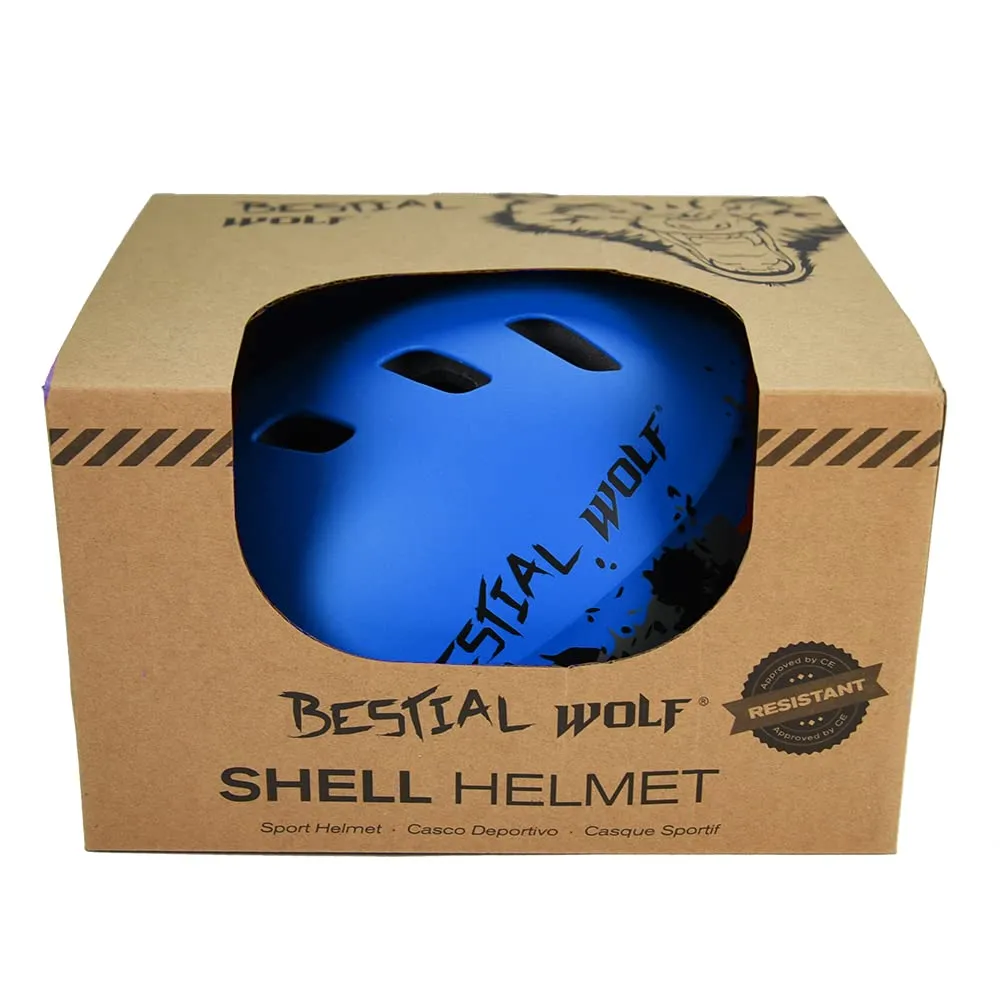 Bestial Wolf Shell casco skate blu opaco regolabile