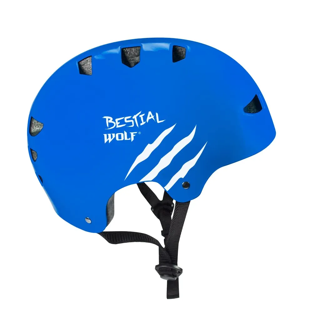 Bestial Wolf Skull casco blu regolabile skate