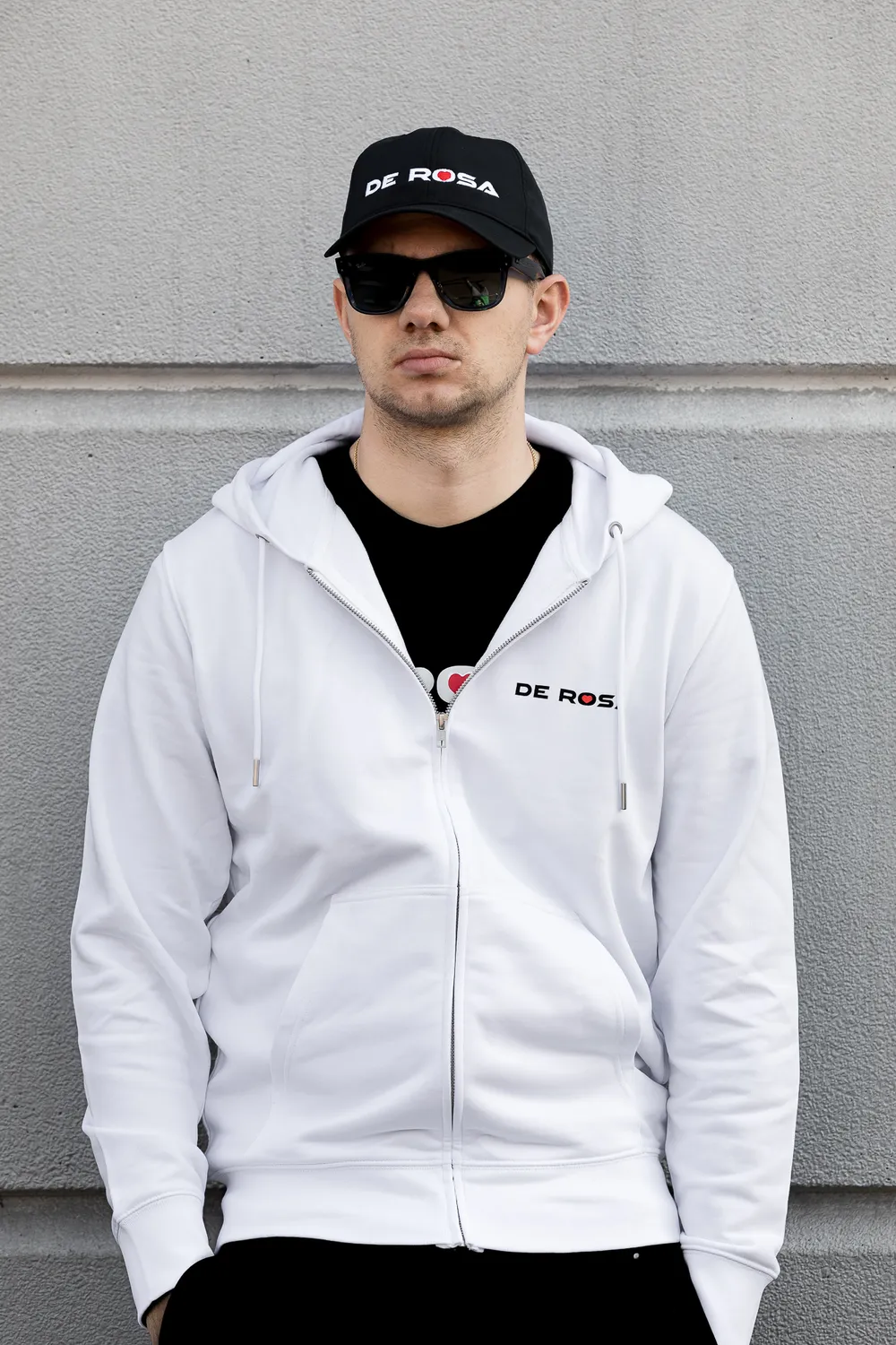 De Rosa 2026 Zip Hoodie Felpa con Cappuccio Cotone