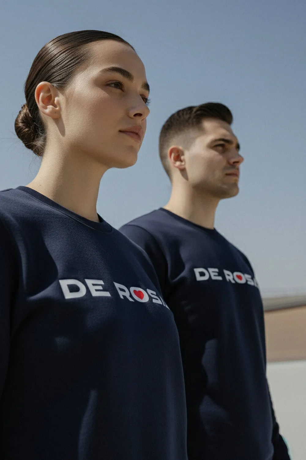 De Rosa Crewneck Sweatshirt Print felpa girocollo blu navy