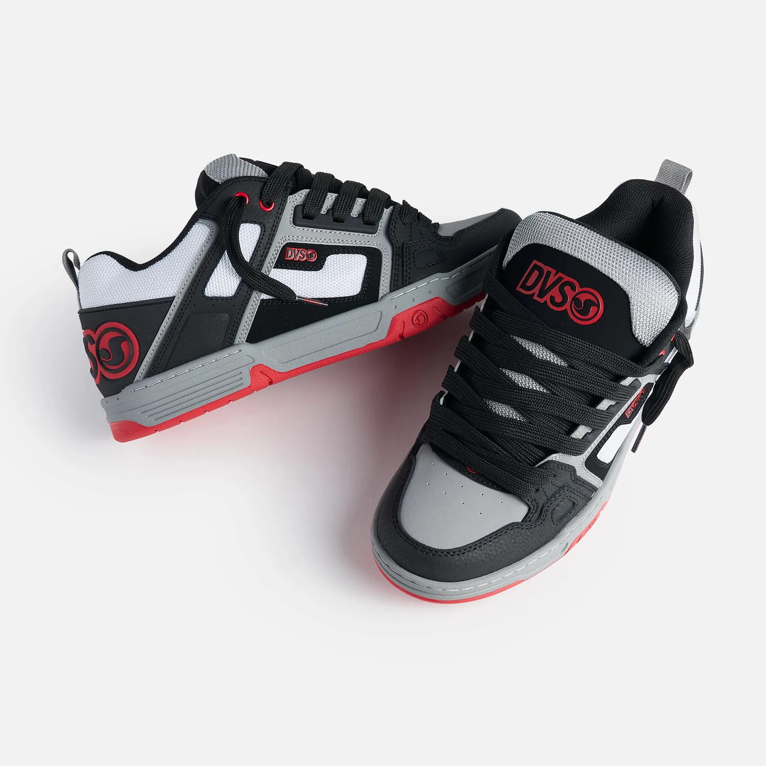 DVS Comanche scarpe skate nero bianco rosso imbottite