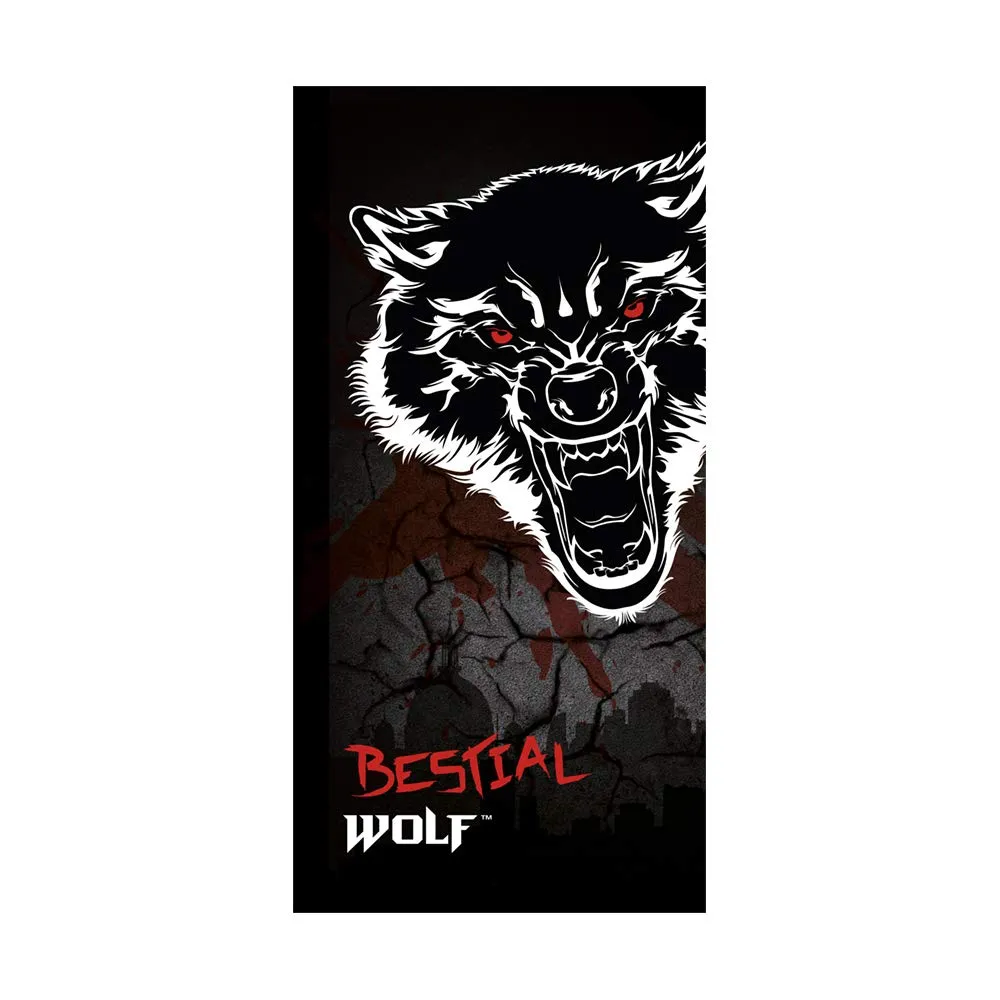 Bestial Wolf asciugamano spiaggia cotone nero 75x150