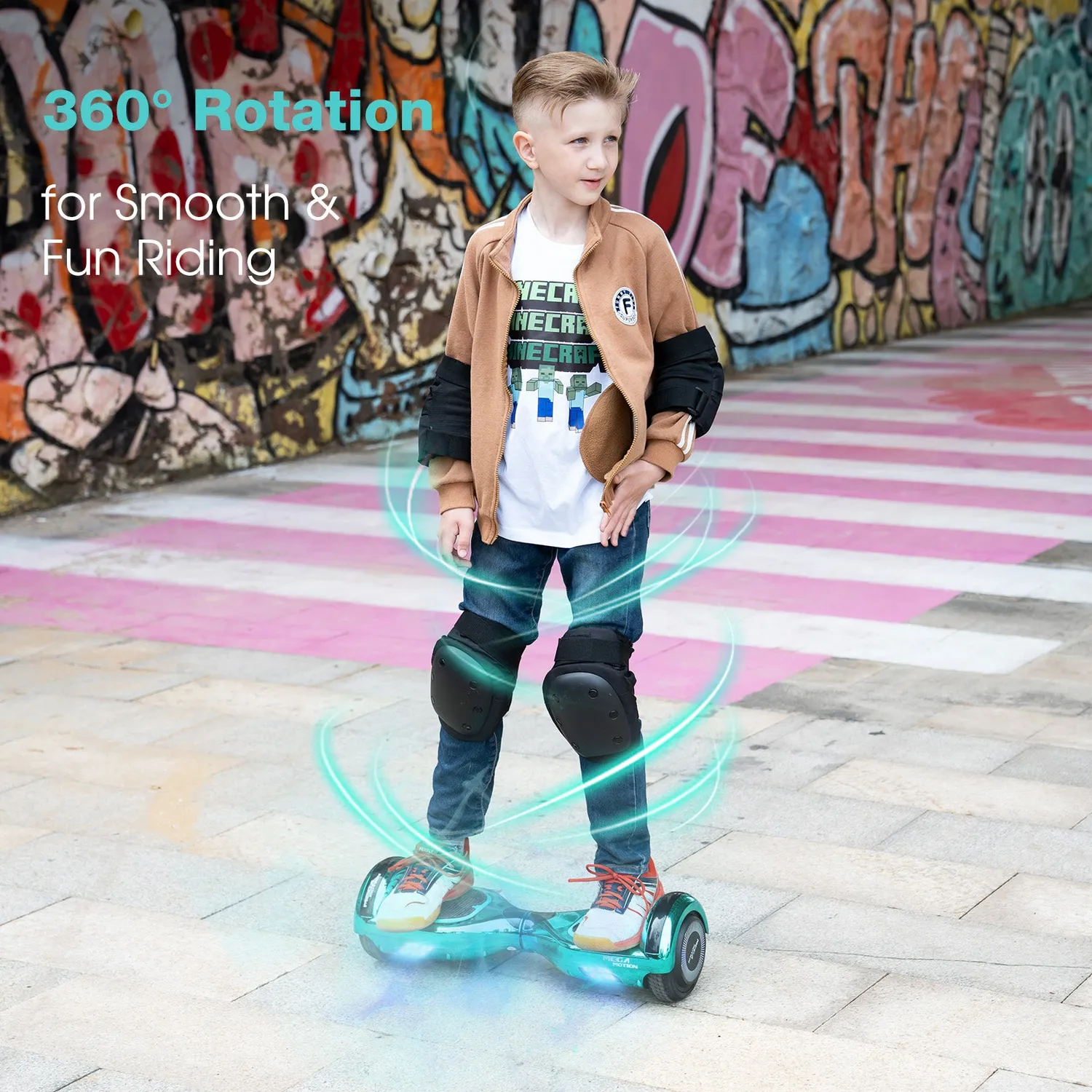 MEGA MOTION A03 hoverboard bambini blu LED Bluetooth