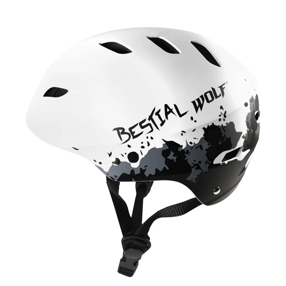 Bestial Wolf Shell casco skate bianco opaco regolabile