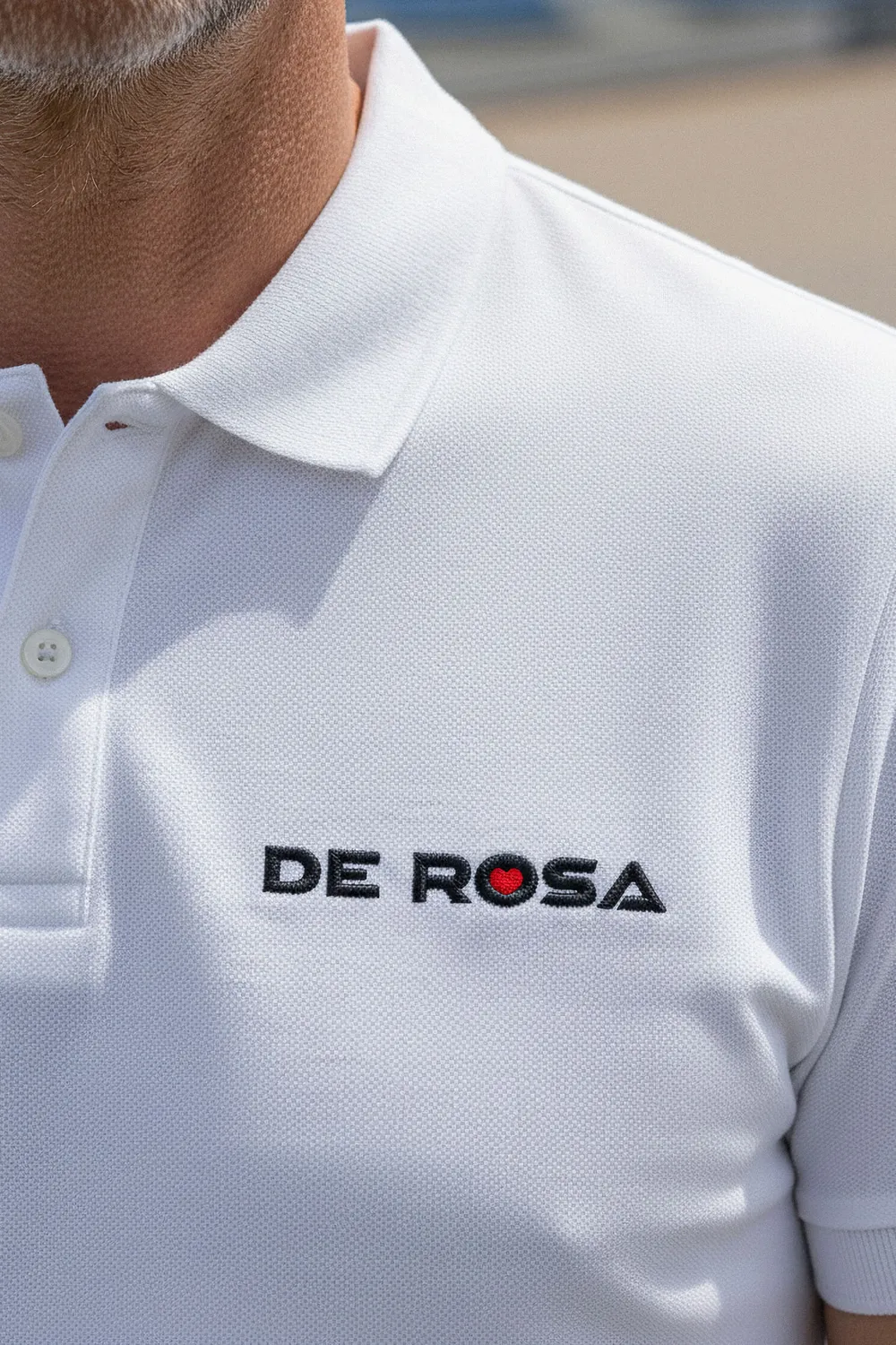 De Rosa Polo piqué ricamata due colori