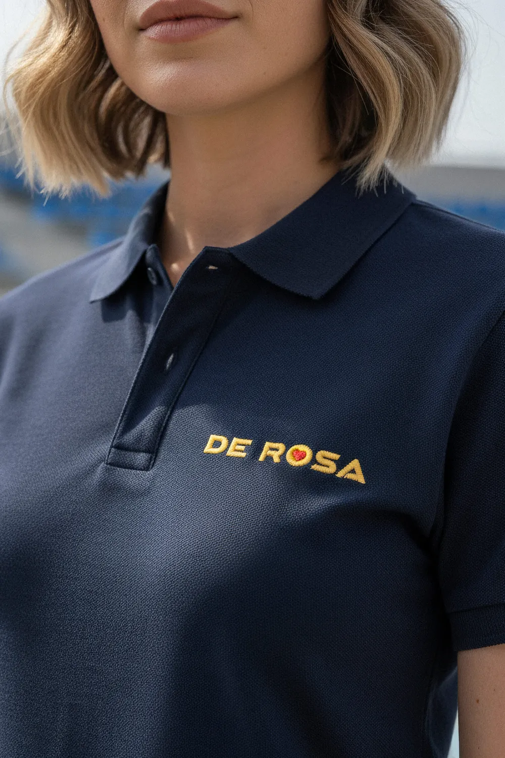 De Rosa Polo piqué ricamata due colori