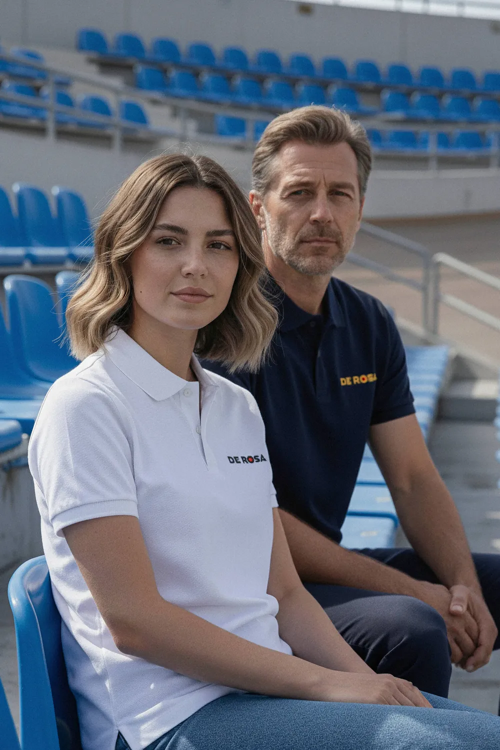 De Rosa Polo piqué ricamata due colori