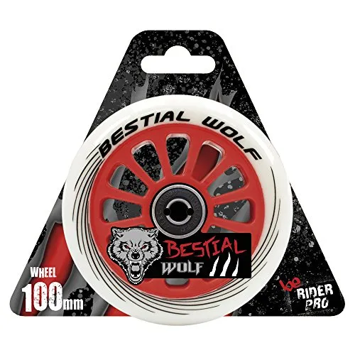 Bestial Wolf Pilot ruota monopattino 100mm bianco-rosso
