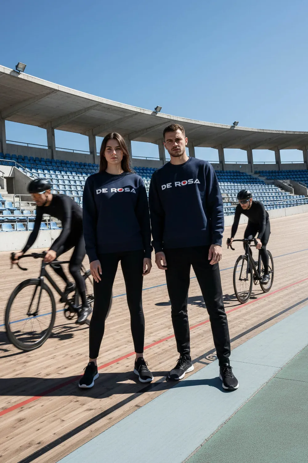 De Rosa Crewneck Sweatshirt Print felpa girocollo blu navy
