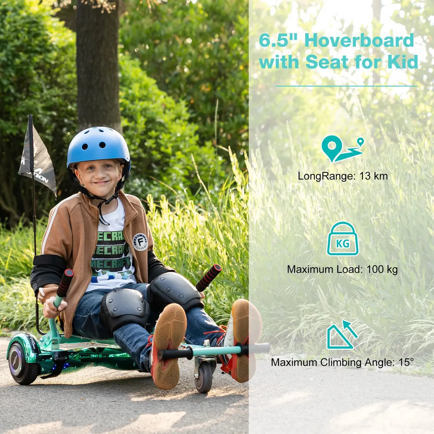 Mega Motion A03 hoverboard bambini 6,5 pollici LED combo