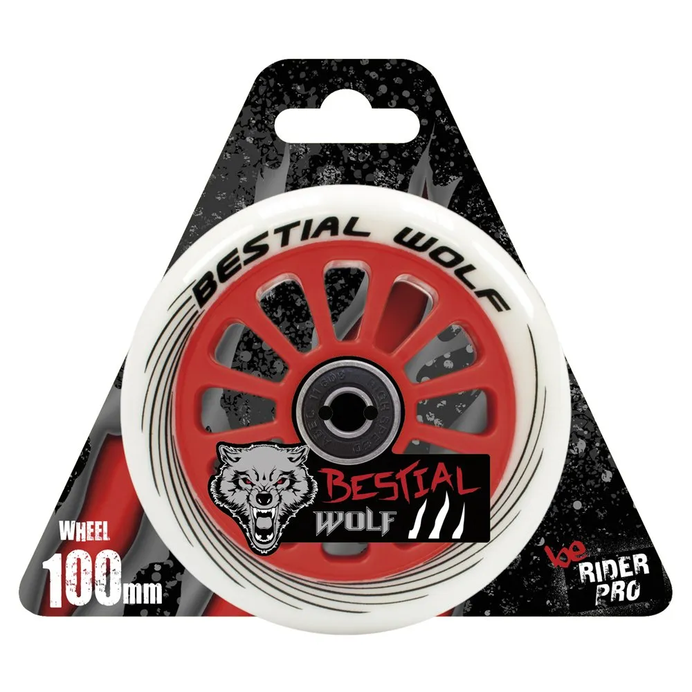 Bestial Wolf Pilot ruota monopattino 100mm bianco-rosso