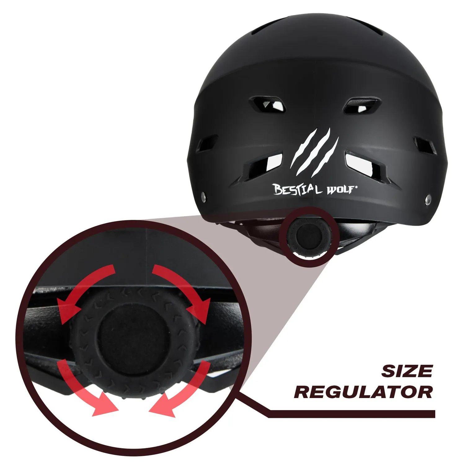 Bestial Wolf Shell casco skate bianco opaco regolabile
