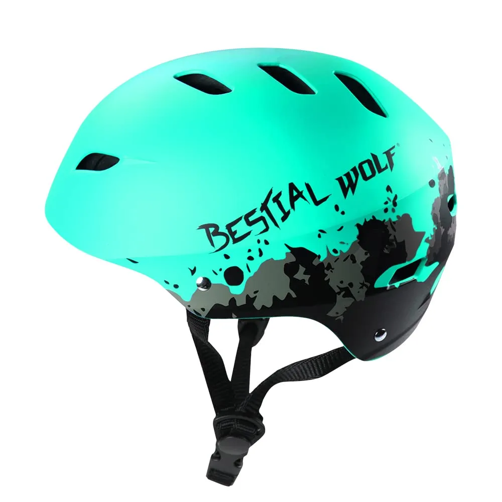 Bestial Wolf Shell casco skate menta opaco regolabile