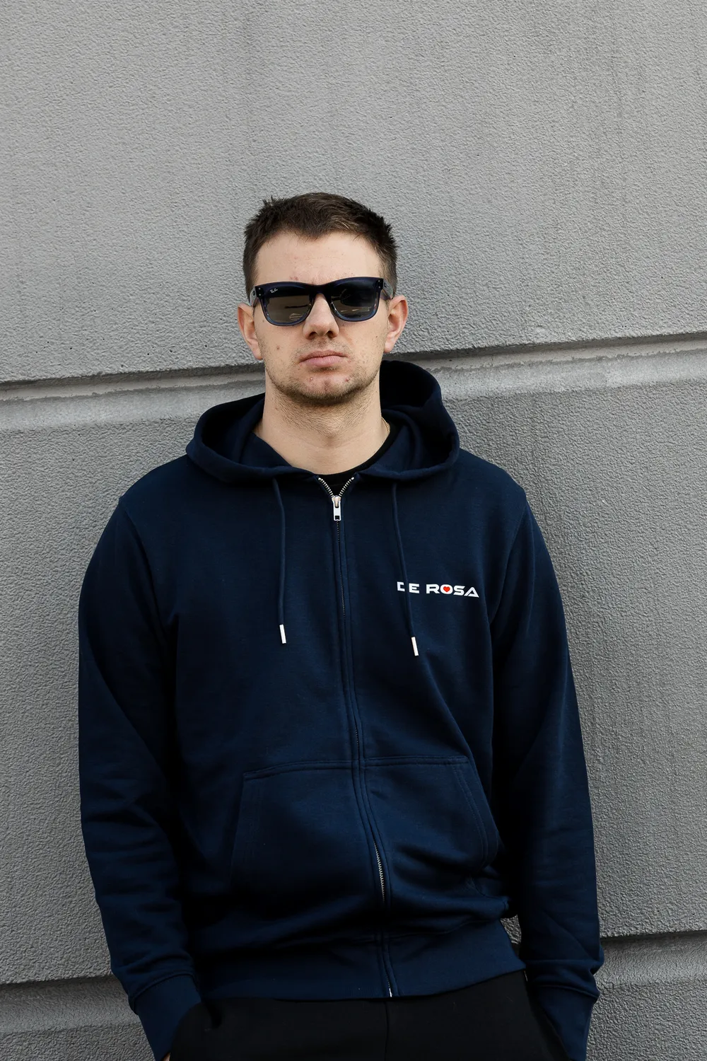 De Rosa 2026 Zip Hoodie Felpa con Cappuccio Cotone