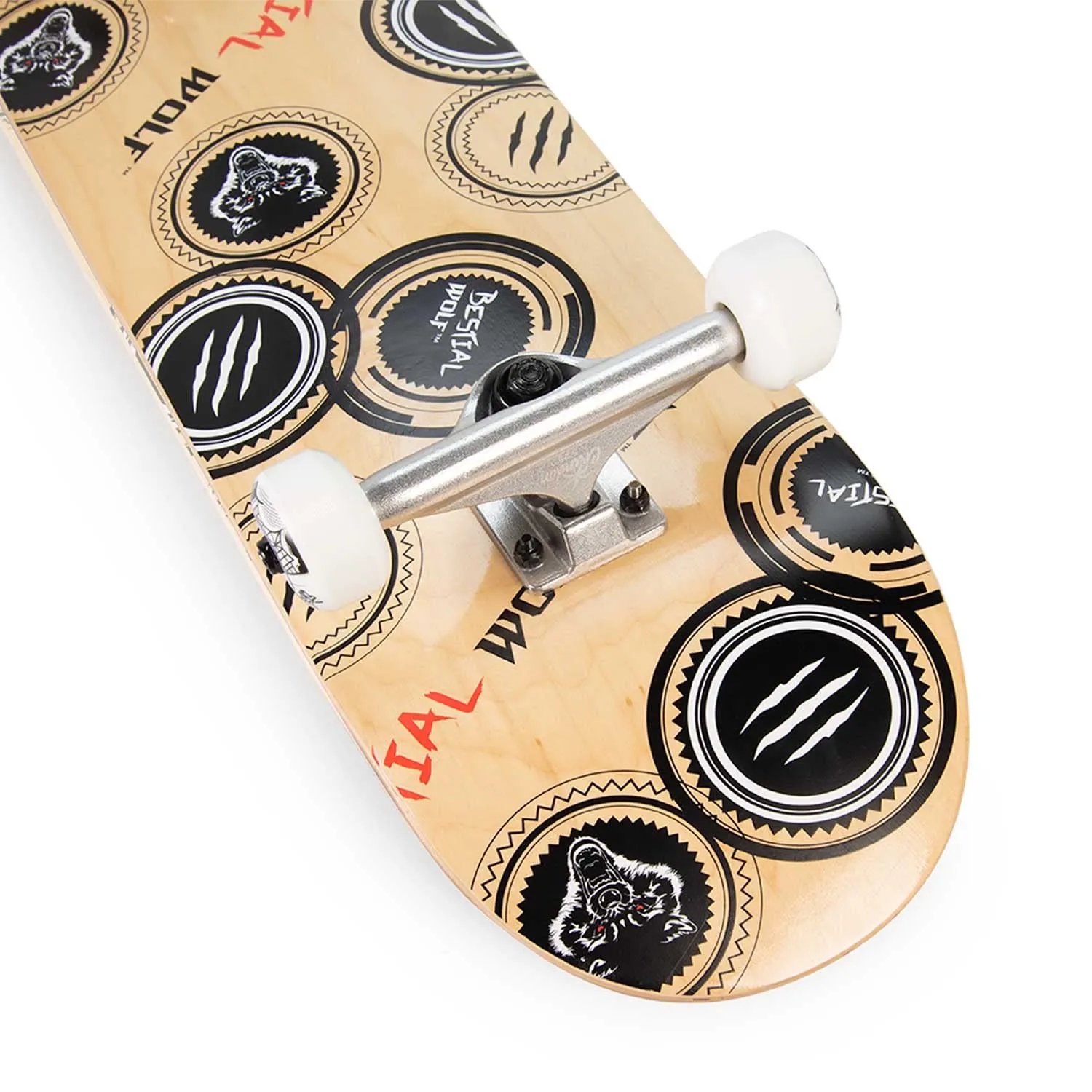 Bestial Wolf Madness skateboard completo 8x31.5 rosso