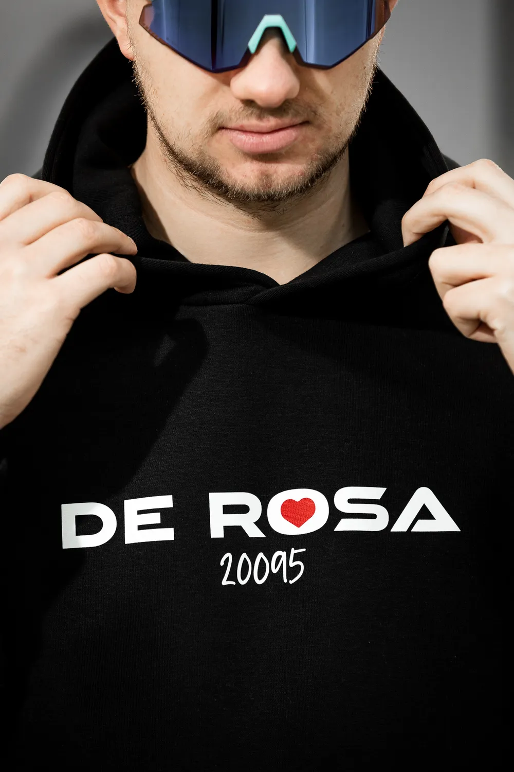 De Rosa 20095 felpa cappuccio cotone unisex stampa petto