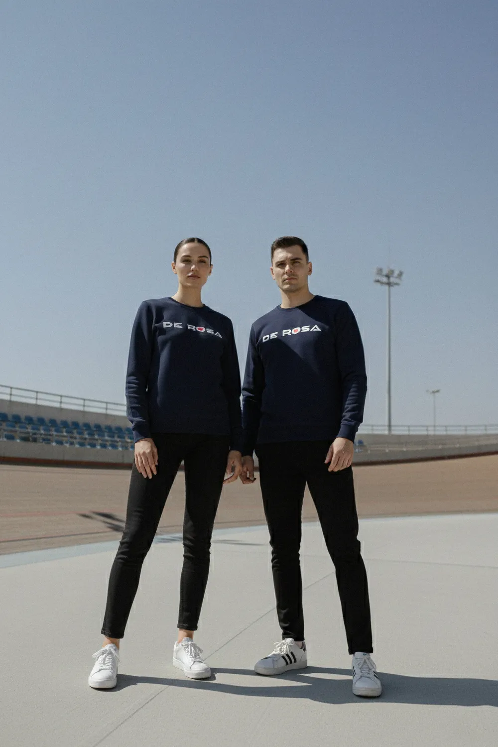 De Rosa Crewneck Sweatshirt Print felpa girocollo blu navy