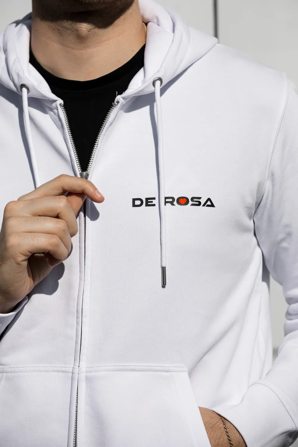 De Rosa 2026 Zip Hoodie Felpa con Cappuccio Cotone