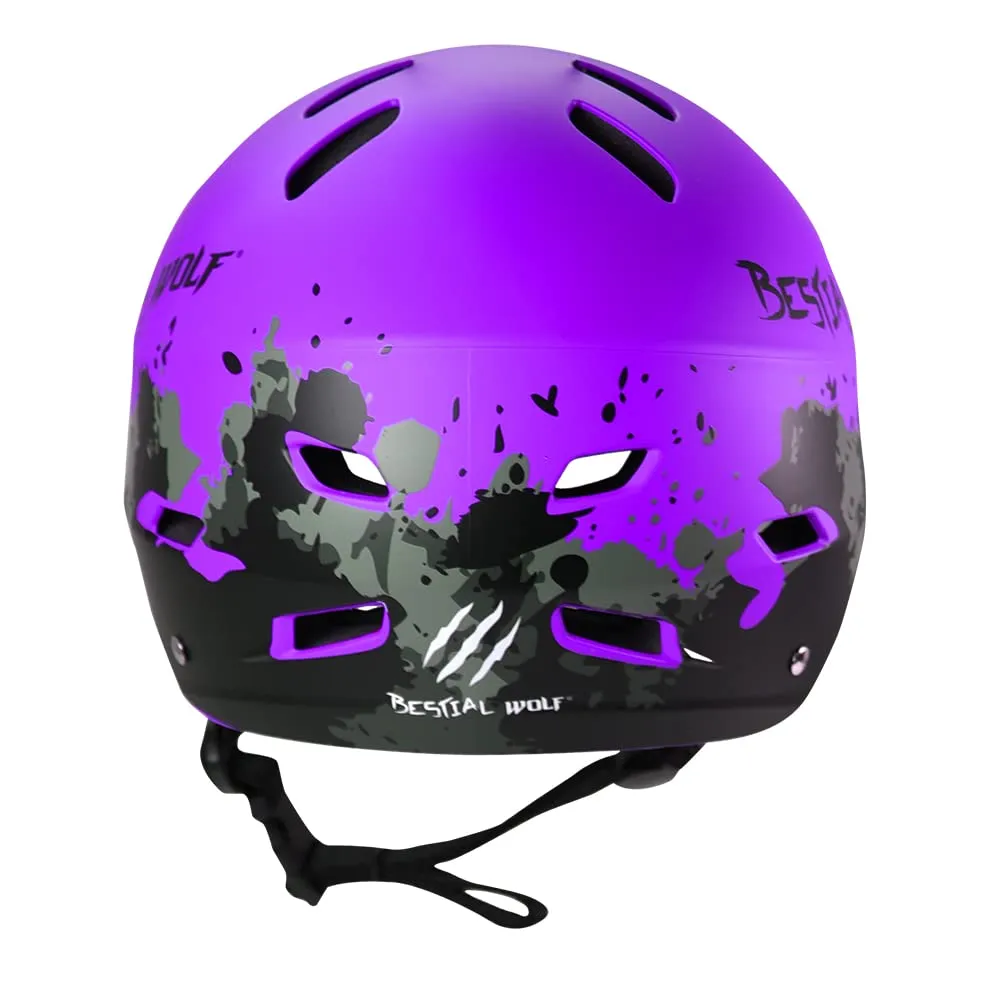 Bestial Wolf Shell casco skate viola opaco regolabile