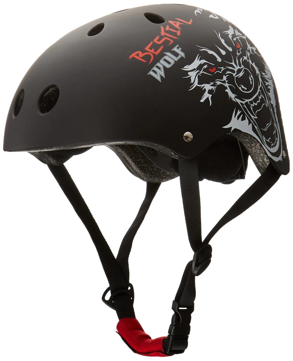 Bestial Wolf Black Skull B casco skate taglia L nero