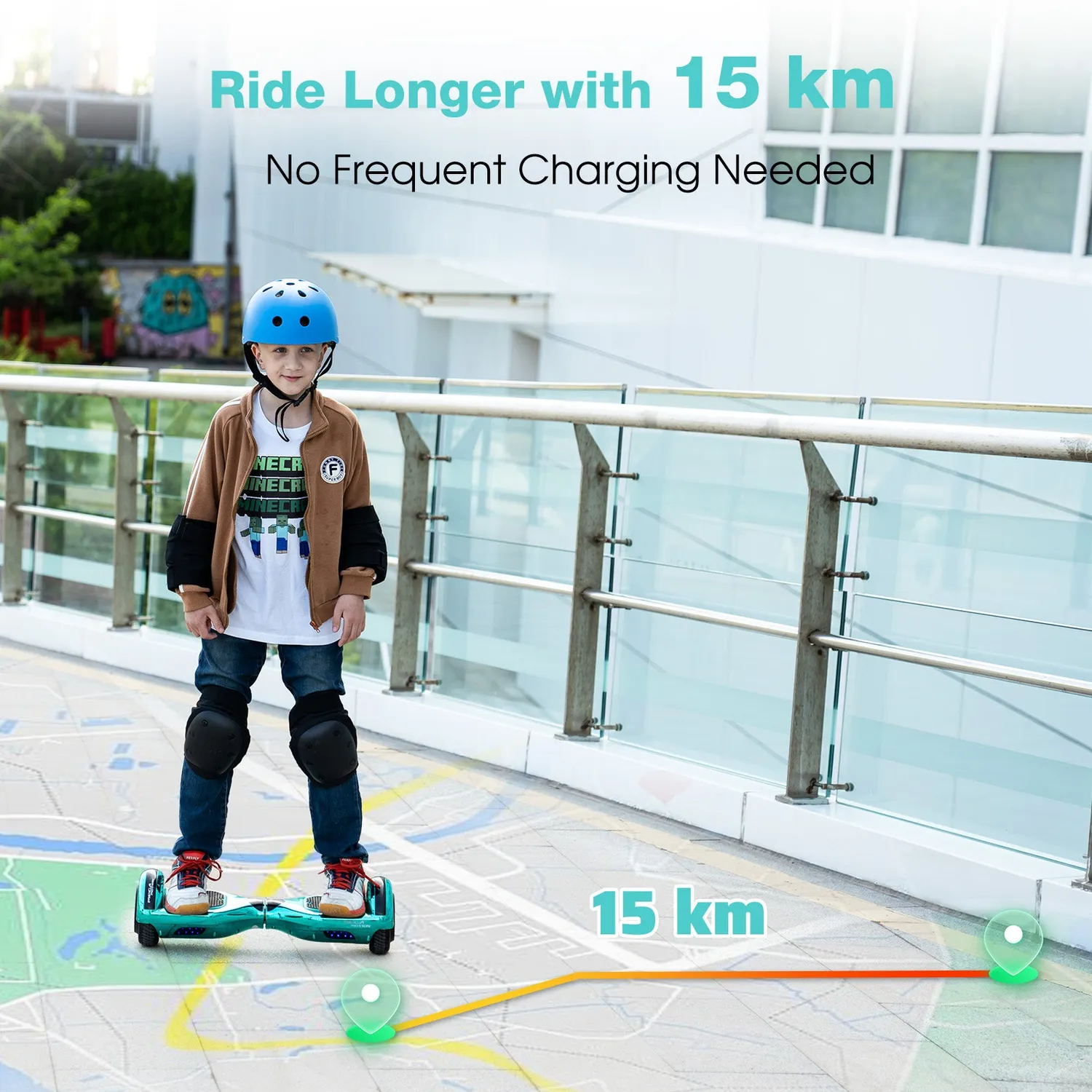 MEGA MOTION A03 hoverboard bambini blu LED Bluetooth