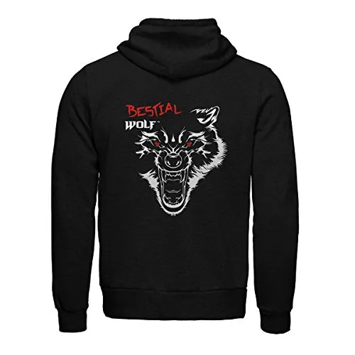 Bestial Wolf Chopper felpa con cappuccio M nera lupo