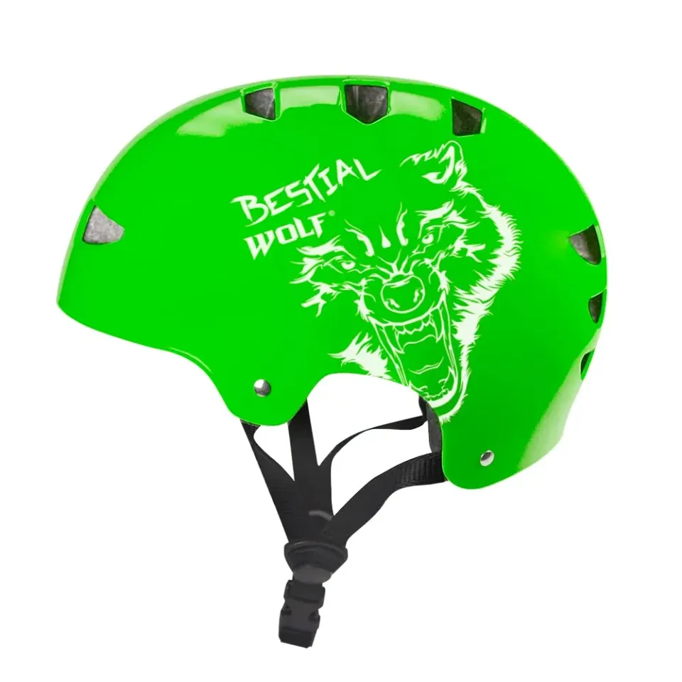 Bestial Wolf Skull casco skate bambino adulto regolabile