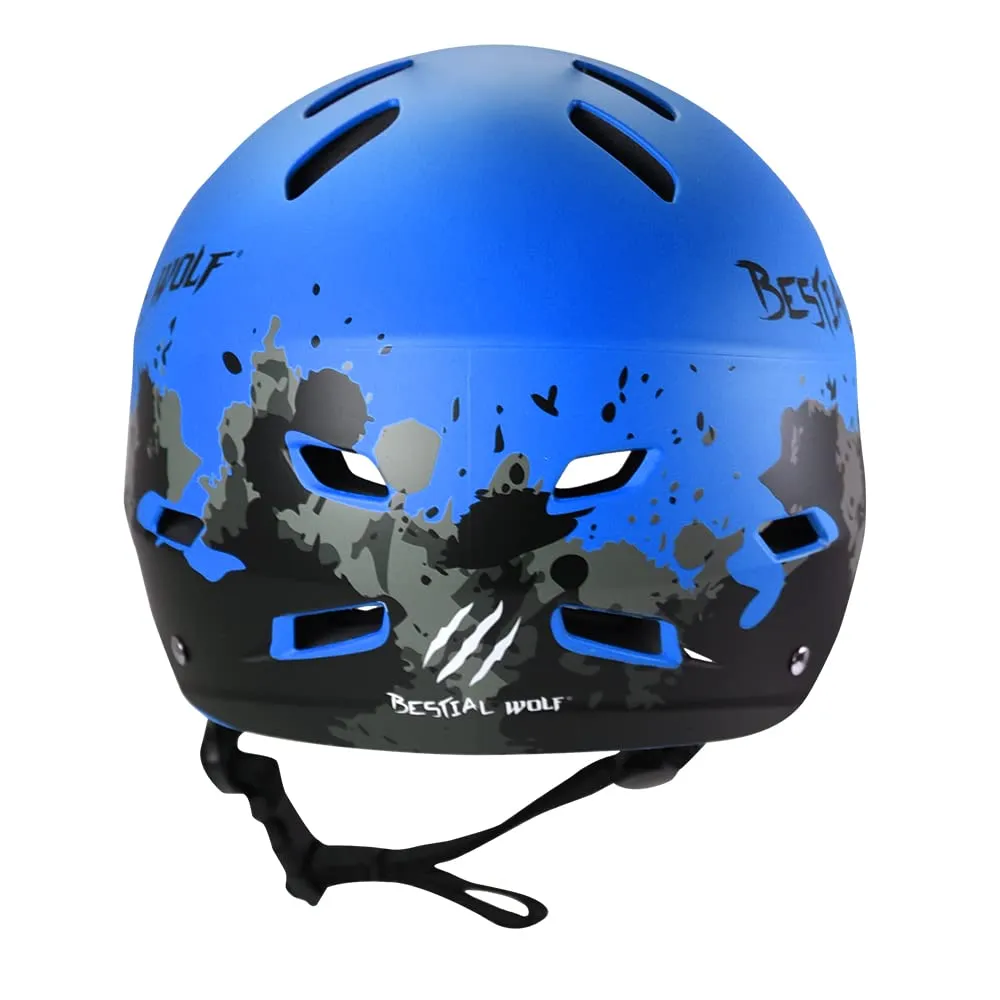 Bestial Wolf Shell casco skate blu opaco regolabile