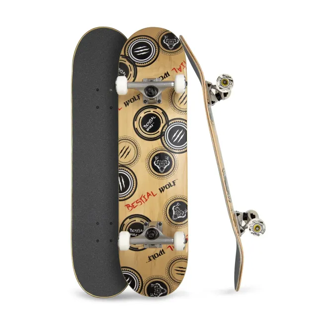 Bestial Wolf Madness skateboard completo 8x31.5 rosso