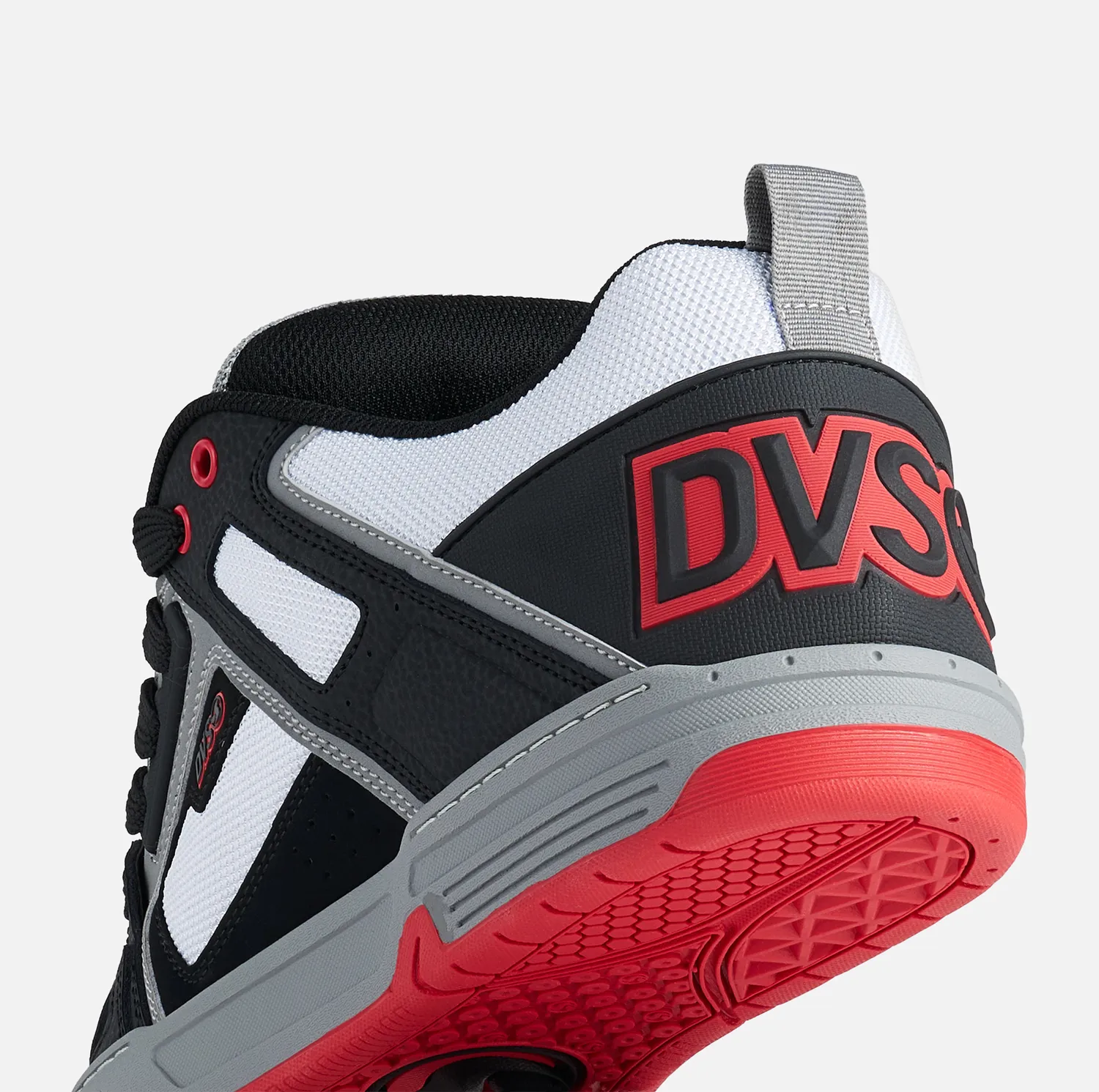 DVS Comanche scarpe skate nero bianco rosso imbottite
