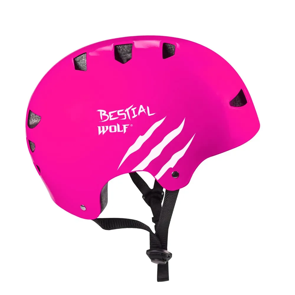 Bestial Wolf Skull casco skate regolabile nero