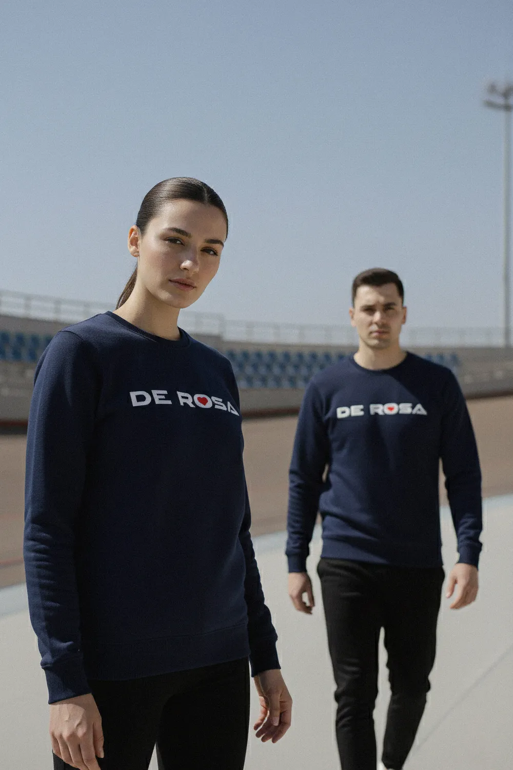 De Rosa Crewneck Sweatshirt Print felpa girocollo blu navy