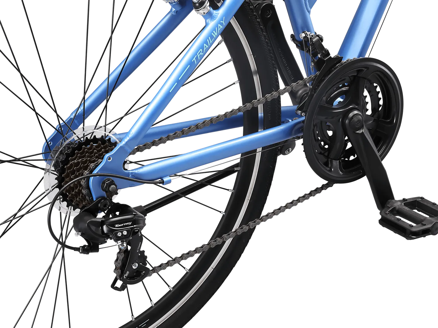 Schwinn Trailway Step-Thru bici ibrida pervinca telaio basso