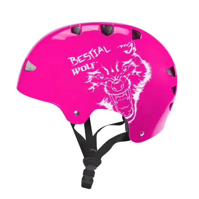Bestial Wolf Skull casco skate regolabile nero