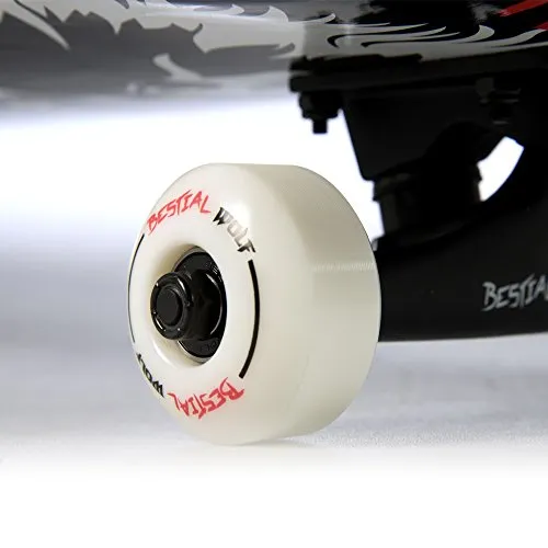 Bestial Wolf Wild skateboard completo 7,75" nero rosso