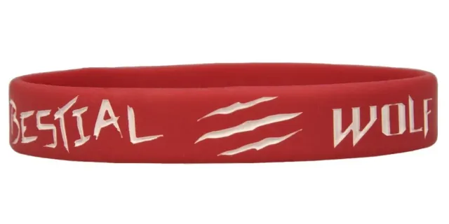 Bestial Wolf BW polsino sportivo rosso taglia unica